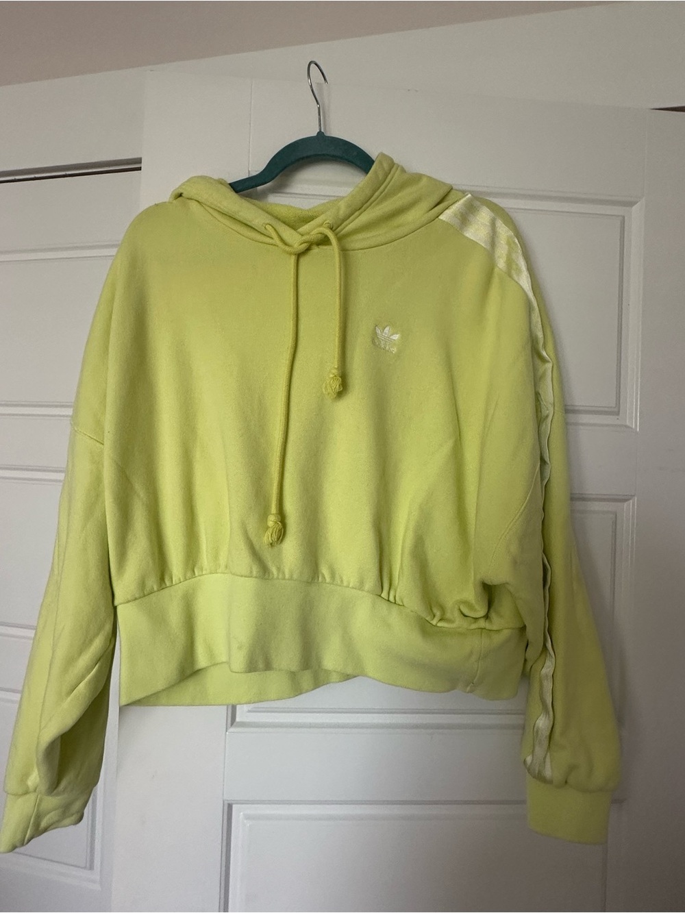 adidas Women's Lime Cropped Hoodie